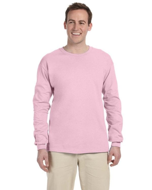 Gildan G240 Ultra Cotton Wholesale Custom Long Sleeve Shirt Bulk Custom Shirts light pink