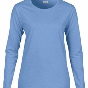 Gildan G540 Ladies' Cotton Custom Long Sleeve Shirt at bulk custom shirts carolina blue