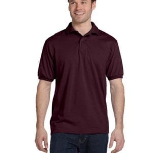 Hanes 054 50-50 poly-cotton budget custom polo bulk custom shirts maroon