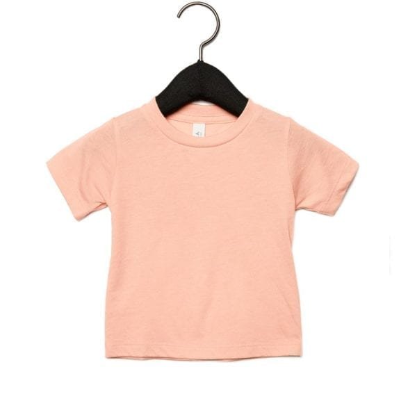 bella canvas 3413b infant triblend custom shirt peach triblend