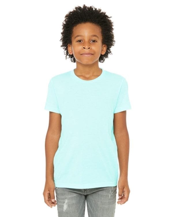 bella canvas 3413y personalize youth triblend shirt bulk custom shirts ice blue triblend