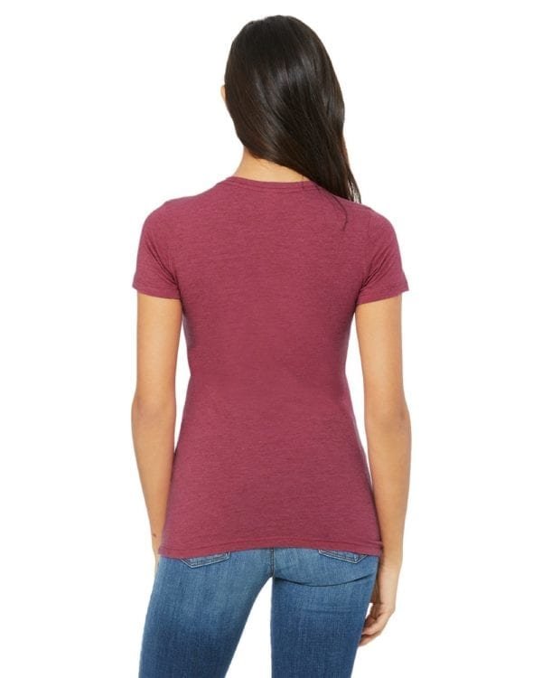 bella canvas 6004 custom ladies the favorite 4.2oz t-shirt bulk custom shirts heather red back