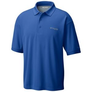 bulk custom shirts colmbia 6016 perfect cast custom pfg polo business work clothes vivid blue