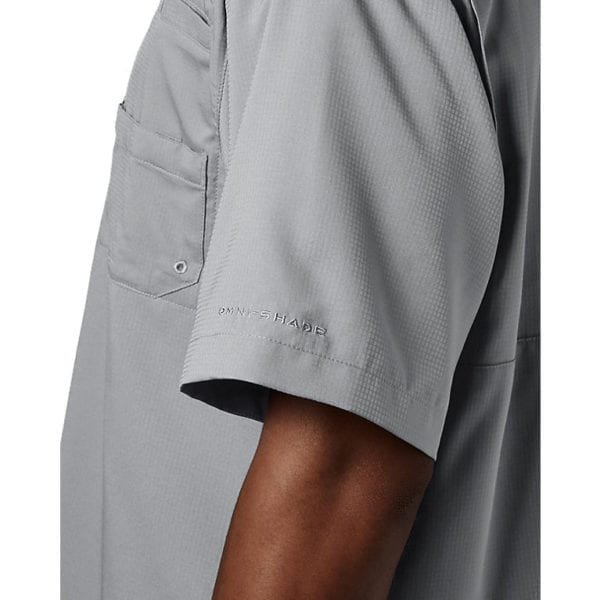 bulk custom shirts columbia 7266 men's custom personalize tamiami II short sleeve shirt cool grey 3