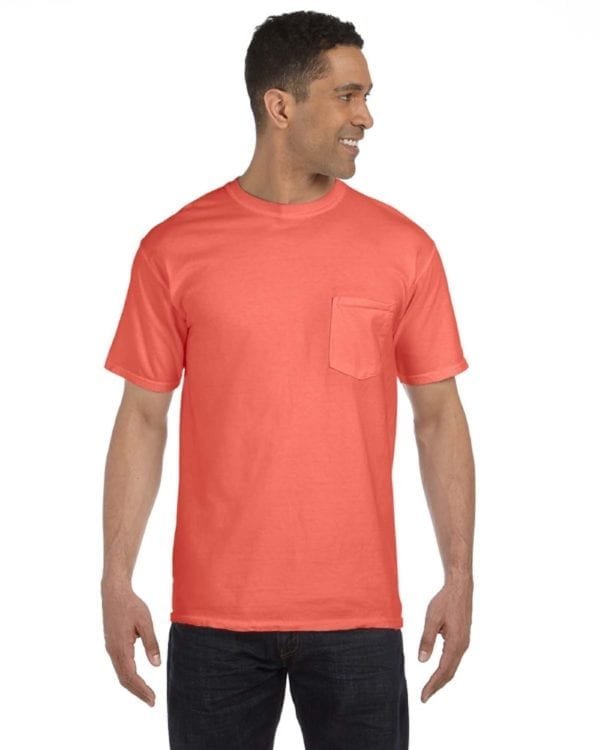 bulk custom shirts comfort colors 6030cc heavyweight rs custom pocket t shirt bridge salmon
