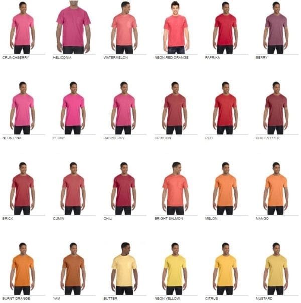 bulk custom shirts comfort colors 6030cc heavyweight rs custom pocket t shirt color2