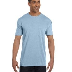 bulk custom shirts comfort colors 6030cc heavyweight rs custom pocket t shirt ice blue
