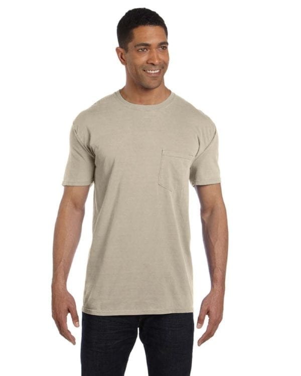 bulk custom shirts comfort colors 6030cc heavyweight rs custom pocket t shirt sandstone