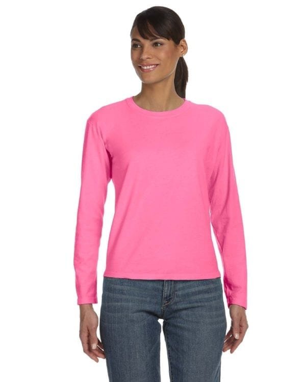 bulk custom shirts comfort colors c3014 custom ladies long sleeve shirt raspberry