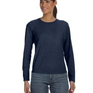 bulk custom shirts comfort colors c3014 custom ladies long sleeve shirt true navy