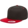 bulk custom shirts - custom hats yupoong y6007 custom 5 panel twill snapback cap black red
