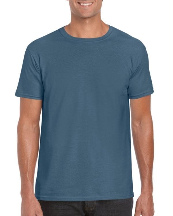 bulk custom shirts gildan g640 custom softstyle 4.5 oz t shirt indigo blue