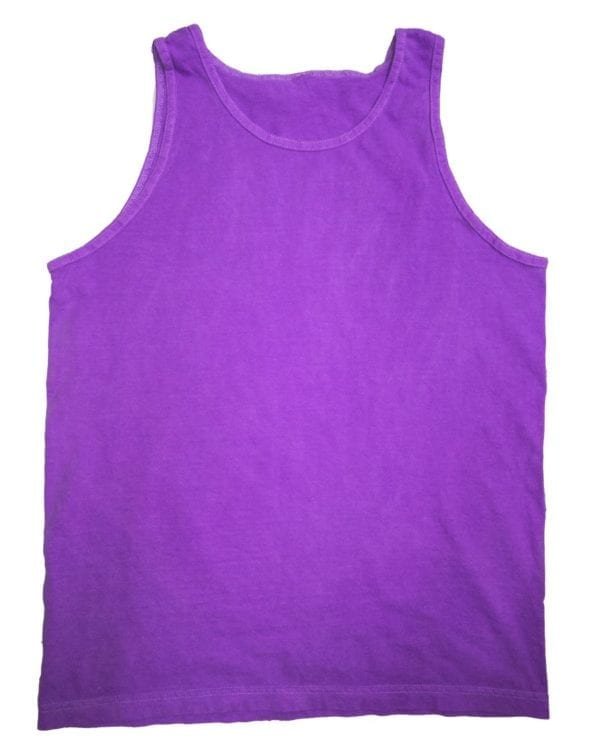 bulk custom shirts tie-die cd3500 100% cotton wholesale custom tank top neon purple
