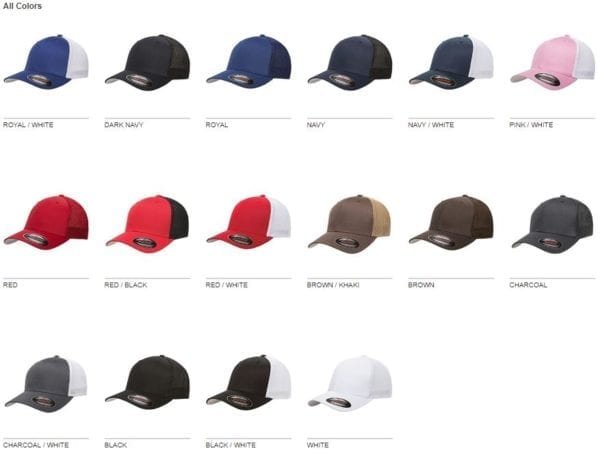 custom hats flexfit 6511 6-panel custom trucker hat bulk custom shirts colors