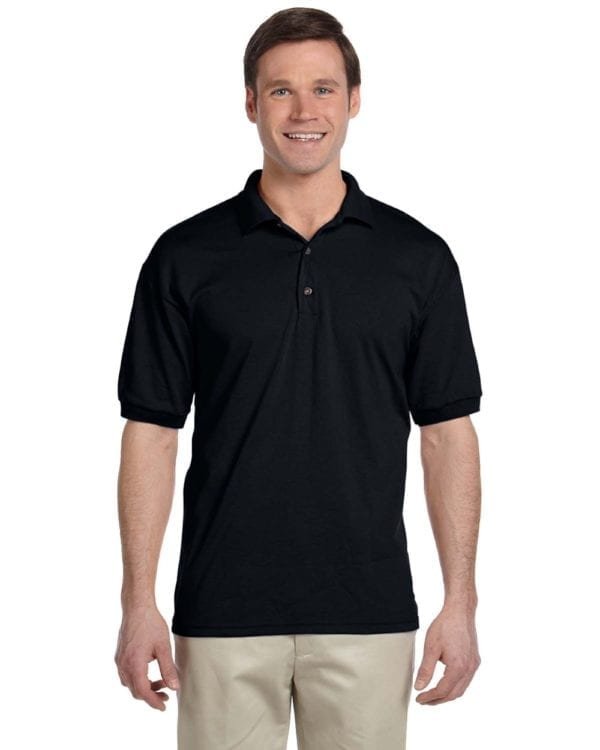 custom polo bulk custom shirts gildan g880 50-50 polo black