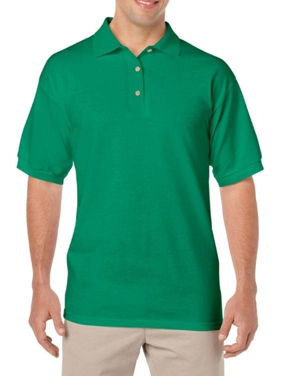custom polo bulk custom shirts gildan g880 50-50 polo kelley green