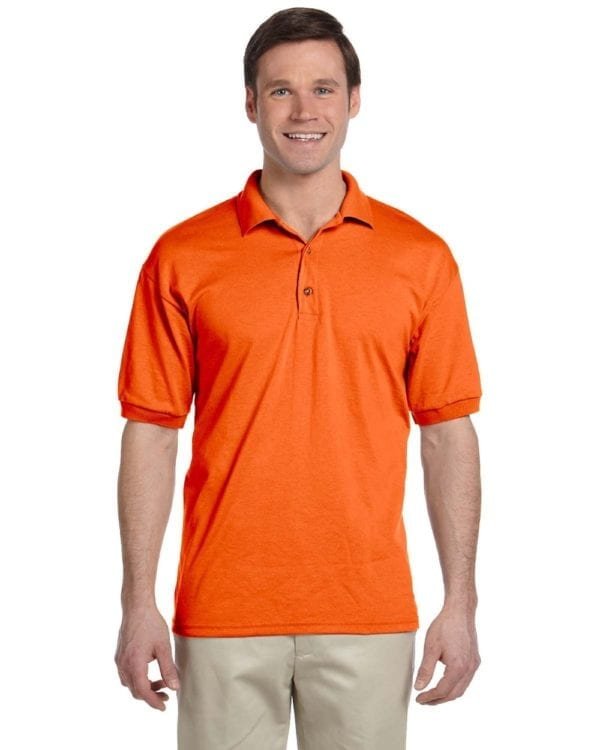 custom polo bulk custom shirts gildan g880 50-50 polo orange