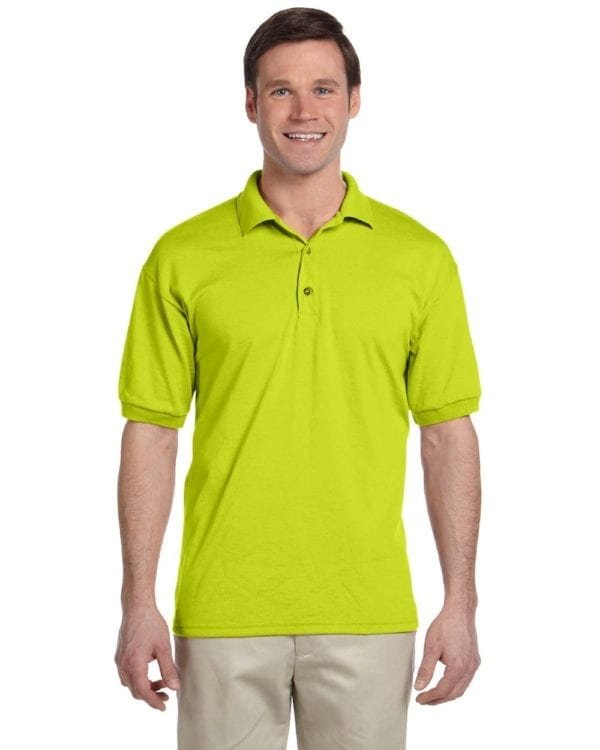 custom polo bulk custom shirts gildan g880 50-50 polo safety green