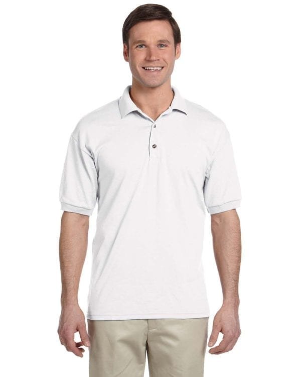 custom polo bulk custom shirts gildan g880 50-50 polo white
