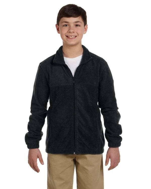 custom youth fleece jackets harrington m990y full zip custom fleece black