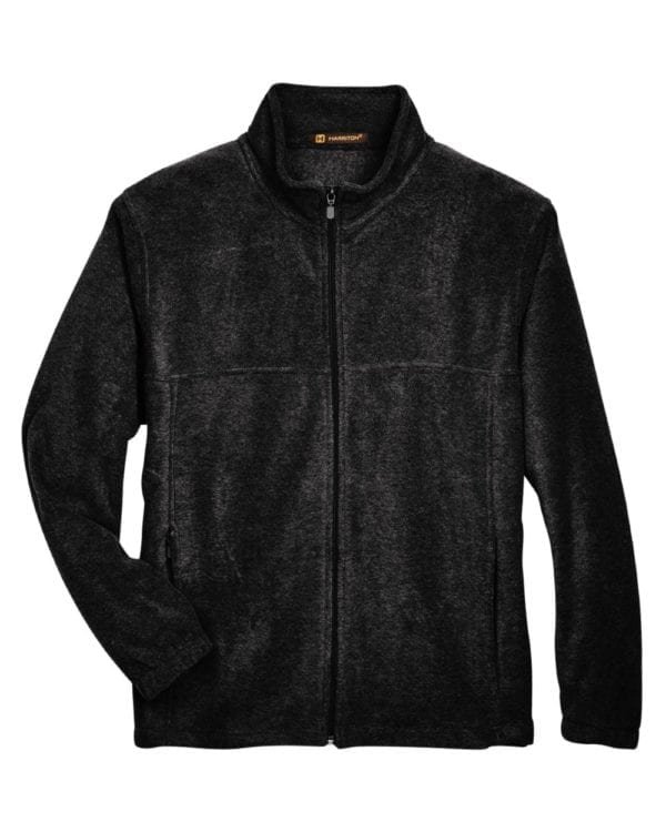 harriton m990 custom full zip fleece jacket bulk custom shirts black