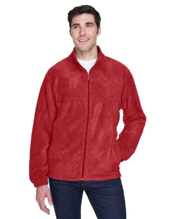 harriton m990 custom full-zip fleece jacket bulk custom shirts red