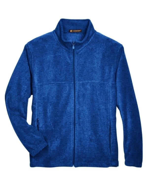 harriton m990 custom full-zip fleece jacket bulk custom shirts true royal