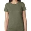 next level 6710 custom ladies triblend crew shirt bulk custom shirts military green