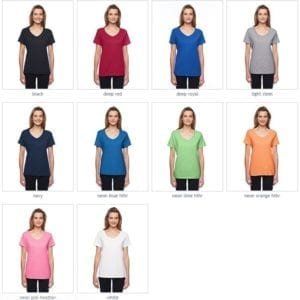 bulk custom shirts hanes 42v0 ladies xtemp custom performance vneck colors