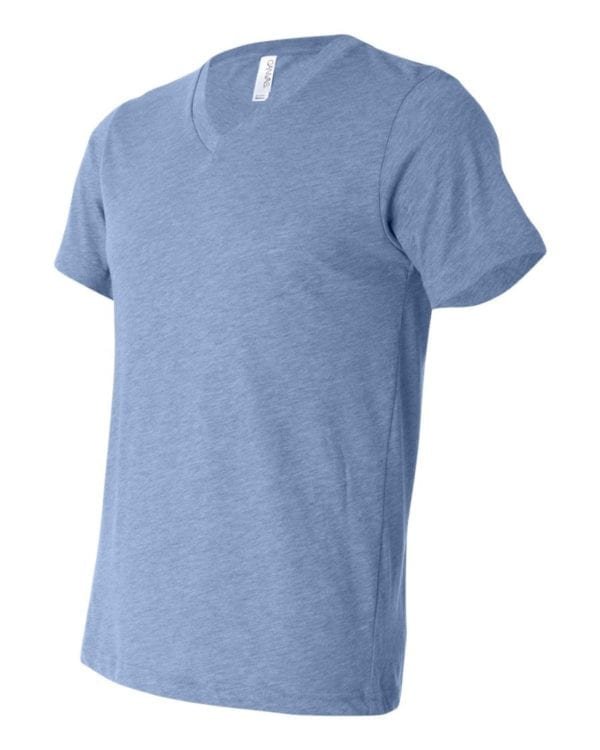personalized shirts bella canvas 3415c unisex custom triblend shirt sleeve v-neck t shirt blue triblend
