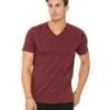 personalized shirts bella canvas 3415c unisex custom triblend shirt sleeve v-neck t shirt cardinal triblend