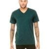 personalized shirts bella canvas 3415c unisex custom triblend shirt sleeve v-neck t shirt emerald triblend