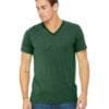 personalized shirts bella canvas 3415c unisex custom triblend shirt sleeve v-neck t shirt grass green triblend