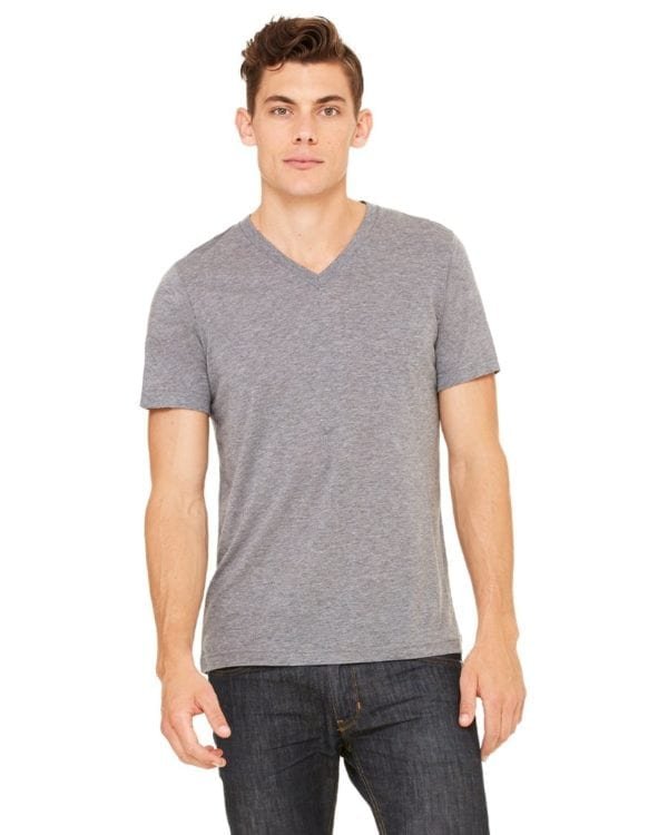 personalized shirts bella canvas 3415c unisex custom triblend shirt sleeve v-neck t shirt grey triblend