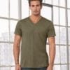 personalized shirts bella canvas 3415c unisex custom triblend shirt sleeve v-neck t shirt olive triblend