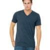 personalized shirts bella canvas 3415c unisex custom triblend shirt sleeve v-neck t shirt steel blue triblend